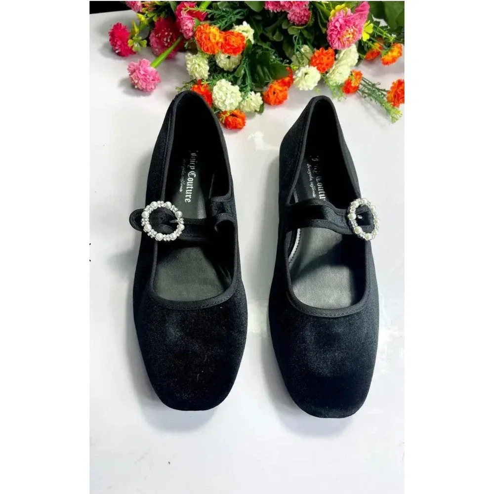 NWT-Juicy Couture Faux Velvet‎ Flats Size 9.5